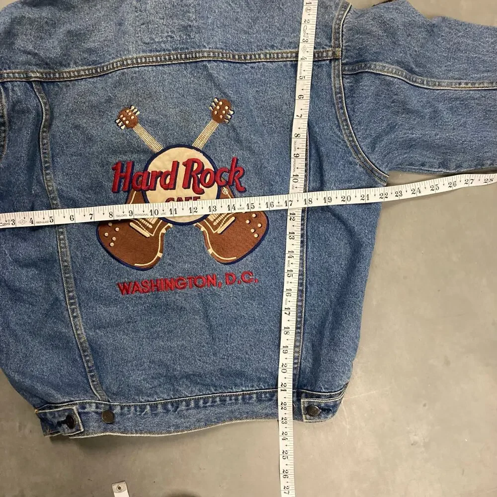 vintage y2k Hard Rock Cafe denim trucker jacket